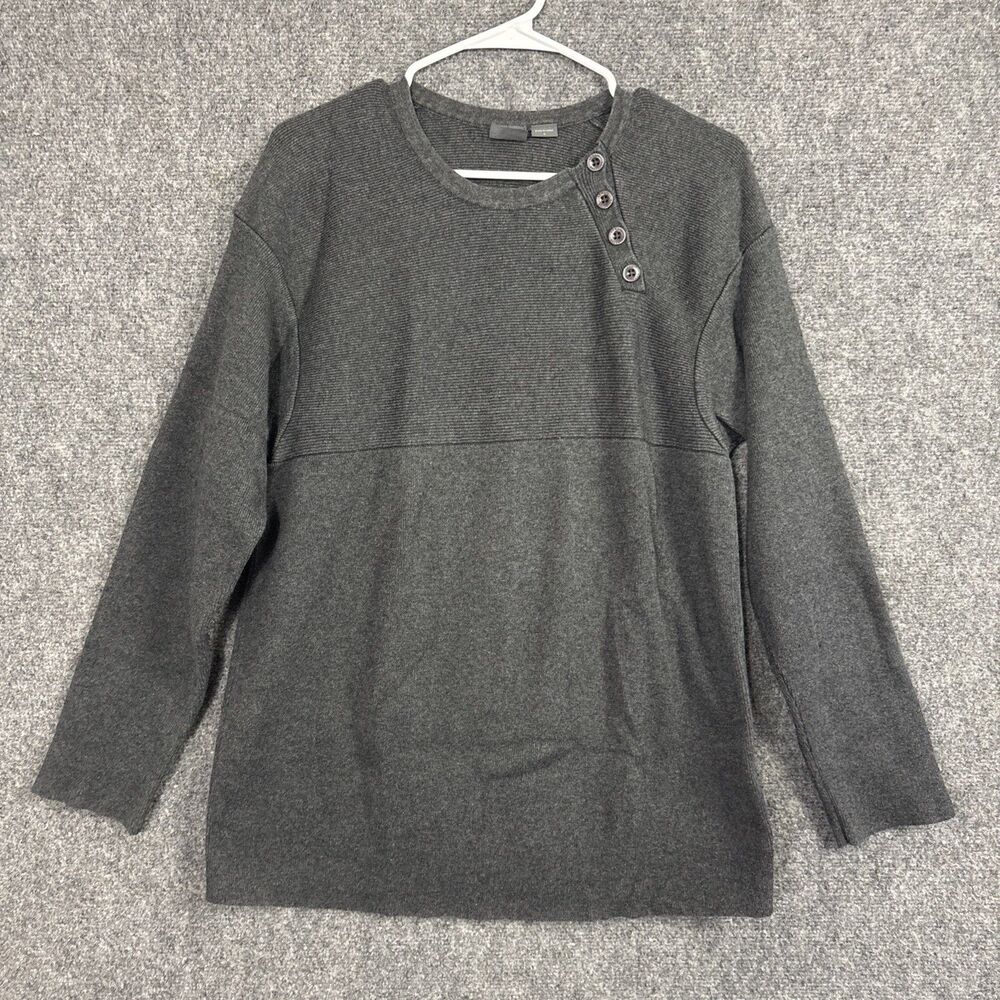 Armani Exchange Sweater Womens Size L Grey Knit Loose Minimal
